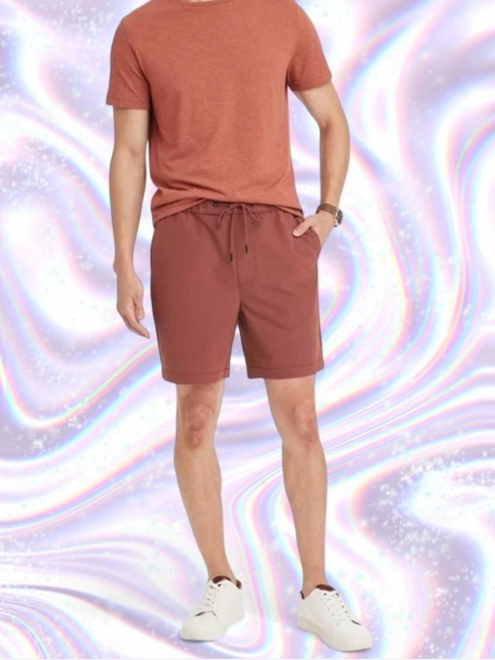 Goodfellow & Co Men's Drawstring Athletic Shorts - Rust